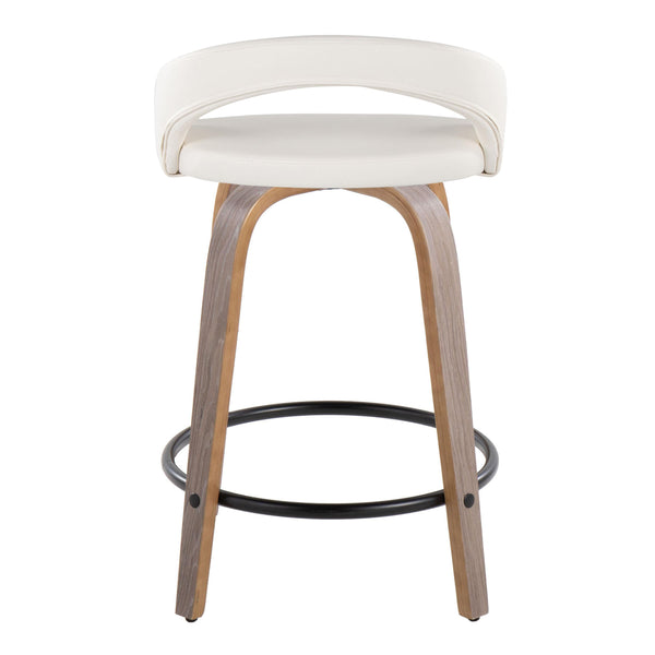 English Elm Counter Stools Set of 2 Swivel Faux Leather Bentwood Kitchen Island Seating B202S01748