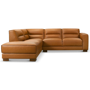 English Elm Muncie Mid-century Vegan Leather Sectional Sofa with Walnut Legs for Living Room B183S00206
