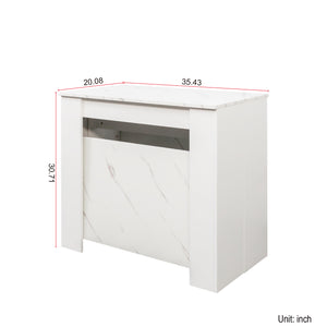 English Elm Multifunctional Extendable Console Table Up to 118.5in — Space-Saving Modern Desk to Dining Table W331P250559