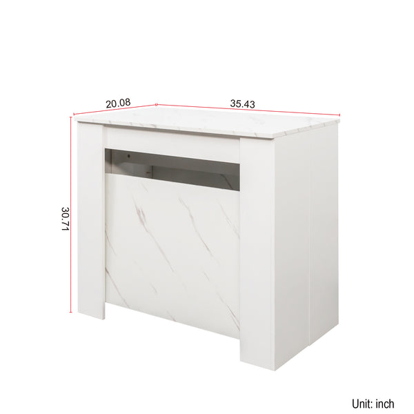 English Elm Multifunctional Extendable Console Table Up to 118.5in — Space-Saving Modern Desk to Dining Table W331P250559