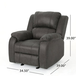 English Elm Christopher Knight Home® - Manual Recliner Chair Linen Upholstery, Compact Space-Saving Design with Dual-Angle Lever for Cozy Relaxation Slate 62812.00MFSLAT