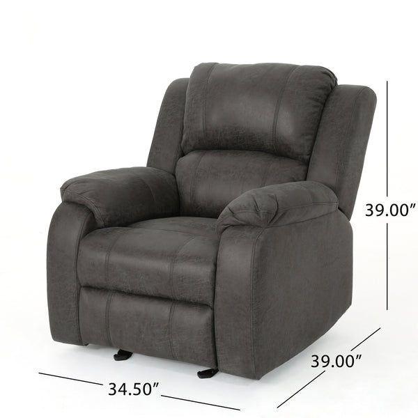 English Elm Christopher Knight Home® - Manual Recliner Chair Linen Upholstery, Compact Space-Saving Design with Dual-Angle Lever for Cozy Relaxation Slate 62812.00MFSLAT