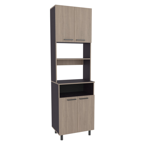 English Elm Otomo Dual-Tone Pantry Cabinet with 5 Shelves & 4 Doors, Coffee Station Shelf, Tall MDF Storage B200P335367