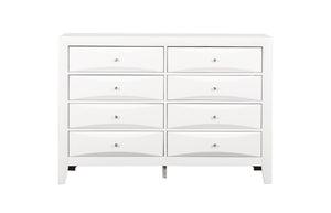English Elm Marilla Elegant Silver Chest with Dovetail Drawers, Nickel Hardware, Durable Wood Veneers for Home Storage White 43 L x 61 W x 19 H B078118258