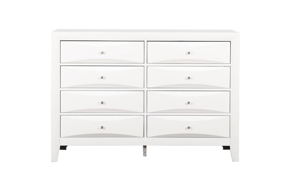 English Elm Marilla Elegant Silver Chest with Dovetail Drawers, Nickel Hardware, Durable Wood Veneers for Home Storage White 43 L x 61 W x 19 H B078118258