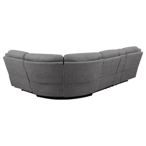 English Elm Barton Power Reclining Sectional with Gel Foam and Faux Suede for Media Rooms B062S01554