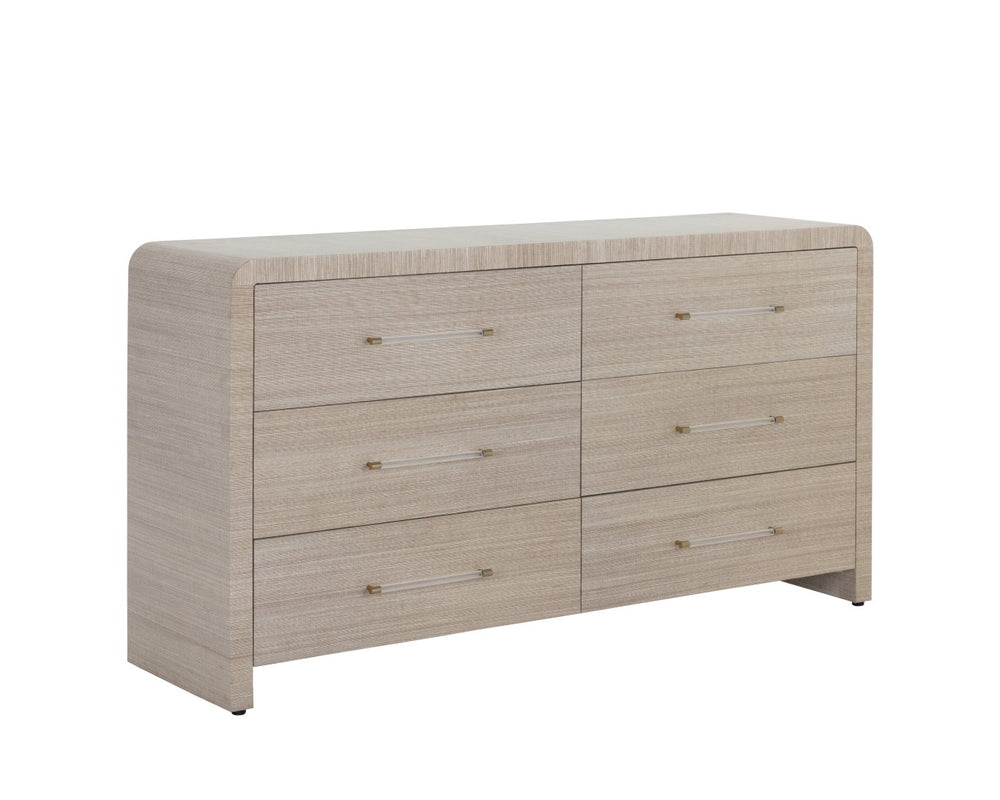 Sunpan ATHERTON Dresser - Sand Textured Storage Solution with Modern Style and Artisanal Character for Home 112285