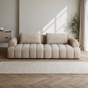 English Elm Modern Chenille Velvet Sectional Sofa Tufted Arc Design for Living Room Apartment W2664S00003