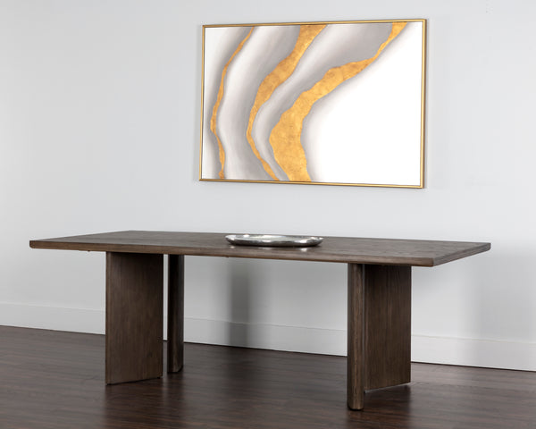 Sunpan Giulietta Dining Table - Stylish Mid-Century Design with Unique Angular Legs and Natural Wood Character Rectangular - 90.5W x 39.5D x 30.25H