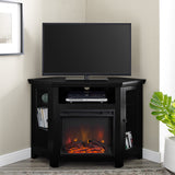 English Elm Walker Edison - Classic Glass-Door Fireplace Tv Stand For Tvs Up To 55" - Black