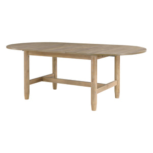 English Elm 1pc Oval Dining Table with 18" Extension Leaf Natural Finish Classic Farmhouse Style, 66-84" B011P285300