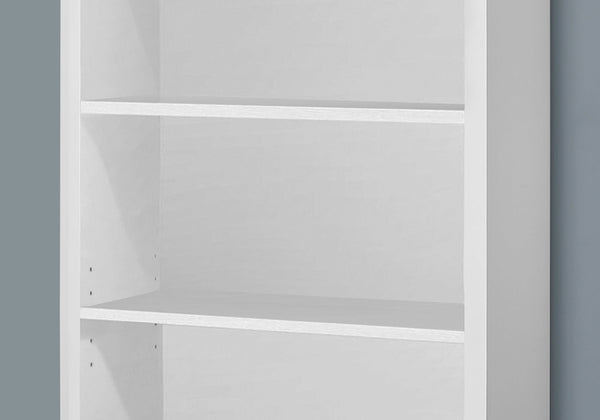 English Elm Bookshelf, 5-Tier Contemporary Bookcase with Adjustable Thick Shelves, Sturdy Laminate Finish, Modern Design White 50 L x 15 W x 7 H B2710P219600