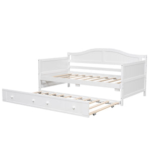 English Elm Twin Cottage Beadboard Daybed with Pull Out Trundle Solid Pine Guest Room Frame N708P357100K