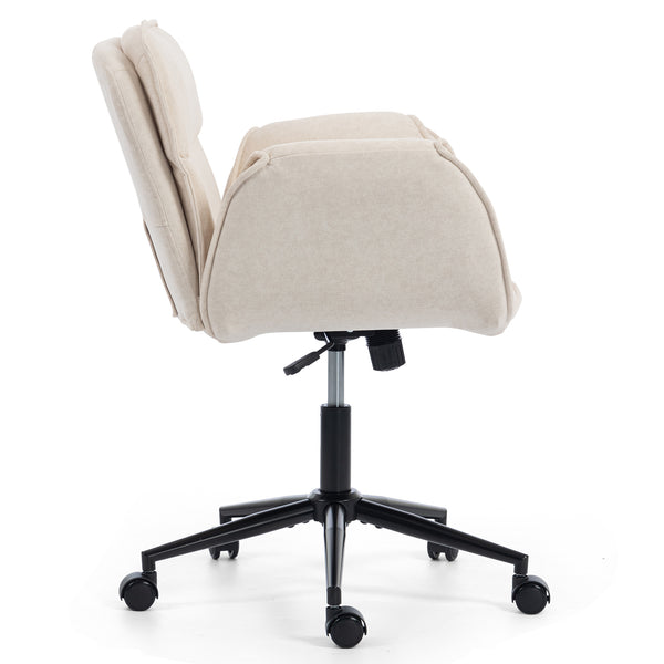 English Elm Stylish Barrel Swivel Accent Chair Upholstered Seat with Storage for Vanity or Dining W3248P424649