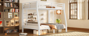 English Elm Metal Full Xl Over Queen Bunk Bed – Space-Saving, Durable Steel Frame, No Box Spring Needed, Easy Setup W1580S00288