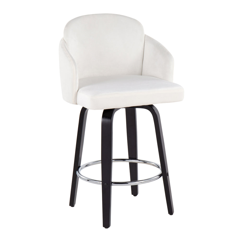 English Elm 26" Mid-century Swivel Counterstools Walnut Legs Camel Faux Leather Seat Set of 2 B202S00225