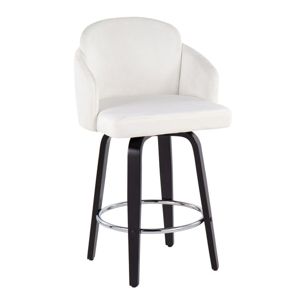 English Elm 26" Mid-century Swivel Counterstools Walnut Legs Camel Faux Leather Seat Set of 2 B202S00225