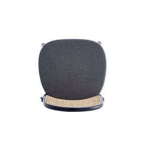 English Elm Paragon Solid Ash Wood Cane Back Dining Chair with Upholstered Seat, Tall Round Back, 275lb Capacity Black+Grey B365P397783