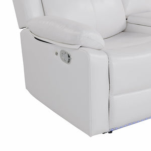 English Elm Blanche Reclining Loveseat with Led Ambient Lighting Speakers and Center Console B201P391843