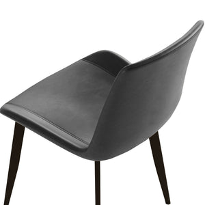 English Elm Dining Chairs Set of Four Gray Pu Leather Gold Leg Modern Kitchen Seating W2700P352198