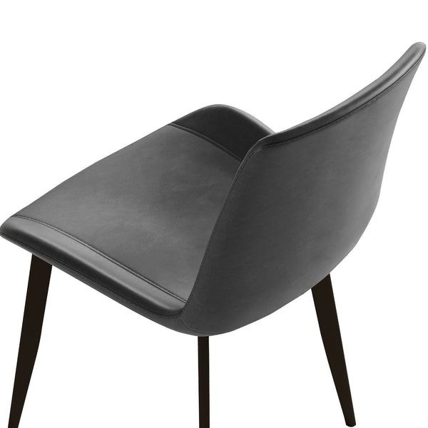 English Elm Dining Chairs Set of Four Gray Pu Leather Gold Leg Modern Kitchen Seating W2700P352198