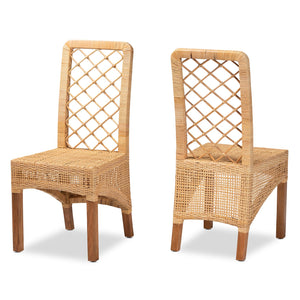 English Elm Modern Rattan Openwork Backrest Counter Stool Mahogany Frame for Kitchen Islands B2750P420423