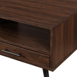 English Elm Walker Edison - Contemporary 2-Drawer Low Coffee Table – Dark Walnut