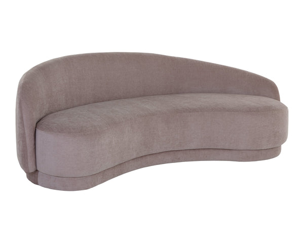 Sunpan Kendra Sofa - Contemporary Curved Design with Warm Undertones for a Bold, Stylish Living Space Planet Lilac