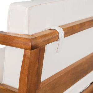 English Elm Christopher Knight Home® - Aston Right-Side Two-Seater Sofa - Weather-Resistant Acacia Wood With Removable Cushions For Comfort N773P252038B