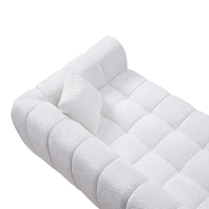 English Elm Marshmallow Cloud Sofa Oversized Boucle Four Seat Channel Tufted Living Room Couch White W5515P495925