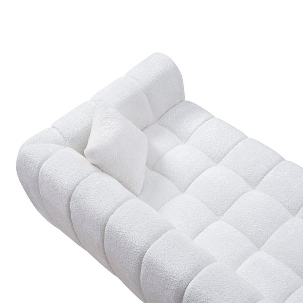 English Elm Marshmallow Cloud Sofa Oversized Boucle Four Seat Channel Tufted Living Room Couch White W5515P495925