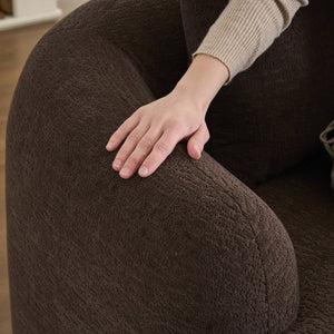 English Elm Compression Compression Sponge Sofa Curved Modular Sectional with 30D High-Density Chenille Sleeper for Cozy Apartment Living Room Comfort and Safe Rounded Design Brown W2231S00029