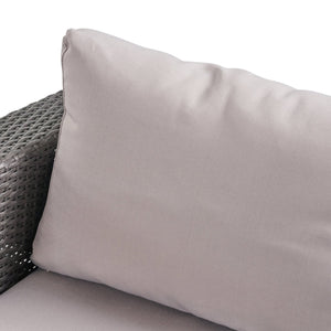 English Elm Christopher Knight Home® - SANTA SANTA ROSA Left Armchair in Grey Rattan with Aluminum Frame — Weatherproof, Modern Comfort Grey+Silver 65057.00ALUGRY