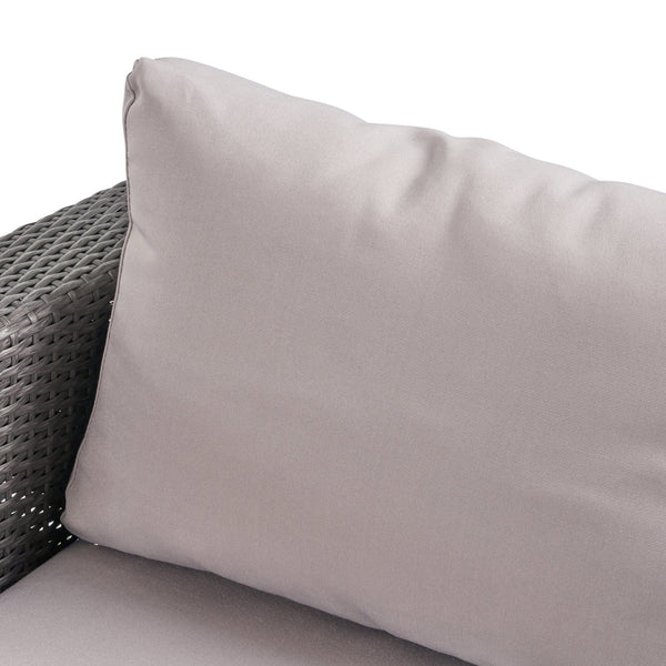 English Elm Christopher Knight Home® - SANTA SANTA ROSA Left Armchair in Grey Rattan with Aluminum Frame — Weatherproof, Modern Comfort Grey+Silver 65057.00ALUGRY