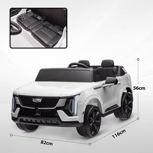 English Elm Qaba Licensed Cadillac Escalade 12v Two Seat Kids Ride on Truck with Remote W2225P249888