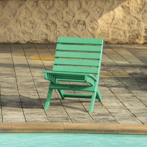 English Elm Grandcourt Recycled Hdpe Outdoor Folding Chair with Marine Grade Hardware for Patio Use Green B2745P409668