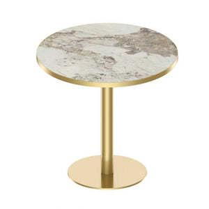 English Elm Round Modern Bistro Table 31.5" With Faux Marble Top, Easy Assembly, Sturdy Metal Base, Sleek Design W3316P346811-GIGA