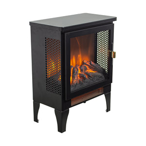 English Elm 18 Inch Freestanding Electric Fireplace Stove with 3d Led Flame and Matte Black Finish W1769P345279
