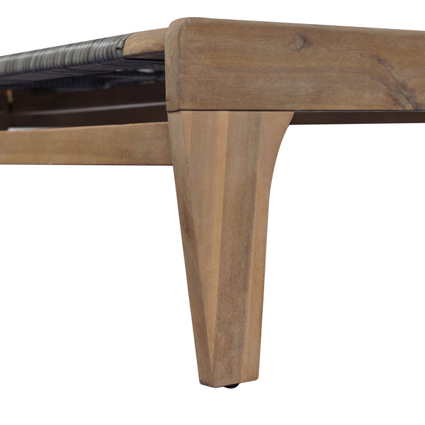 English Elm Christopher Knight Home® - BENFIELD Chaise Lounge Light Brown Acacia Wood Wicker Weather-Resistant Reclining Outdoor Seat 77" N776P294279G