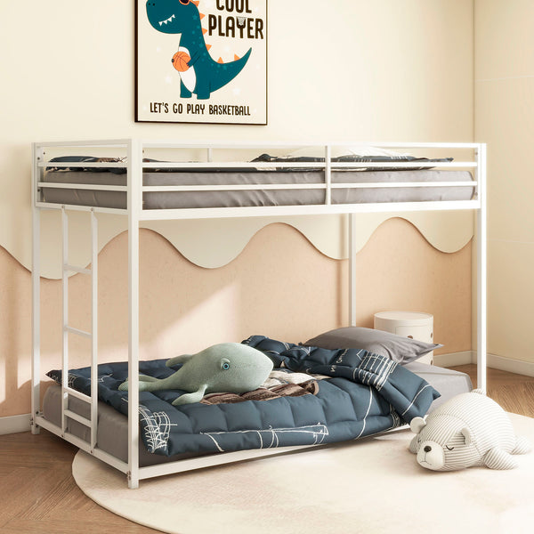 English Elm Same Full-Length Guardrail Metal Twin Bunk Bed Accessory White – Stable, Easy Assemble, Floor-Protecting End Caps B083P170878