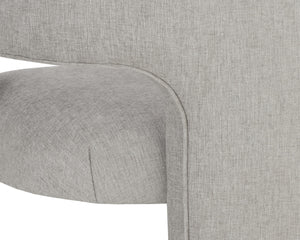 Sunpan Isidore Lounge Chair - Contemporary Comfort with Curved Backrest and Chic Boucle Fabric Design Ernst Sandstone