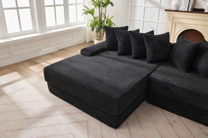 English Elm Convertible Cloud Sofa Bed - Foldable Corduroy Mattress, Space-Saving Sleeper For Small Spaces! W2915S00072