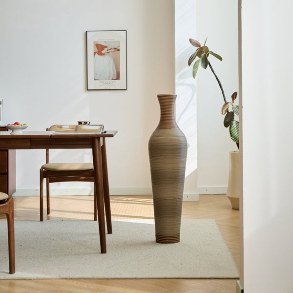 English Elm 39-Inch-Tall PVC Floor Vase Grey – 41" Elegant Modern Decorative Tall Freestanding Accent for Home W2796P193945