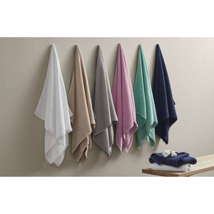JLA Home Madison Park - 100% Cotton Zero-Twist 6-Piece Diagonal Ribbed Towel Set — 504 GSM Plush, Quick-Dry, Highly Absorbent Everyday Essentials MP73-8857