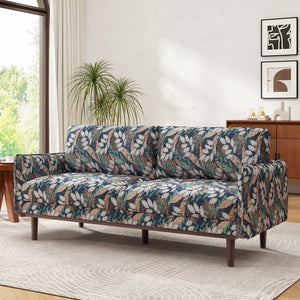 English Elm Modern Chenille Loveseat with Pocket Spring Cushions and Rubberwood Legs for Living Room Green N763P347228F
