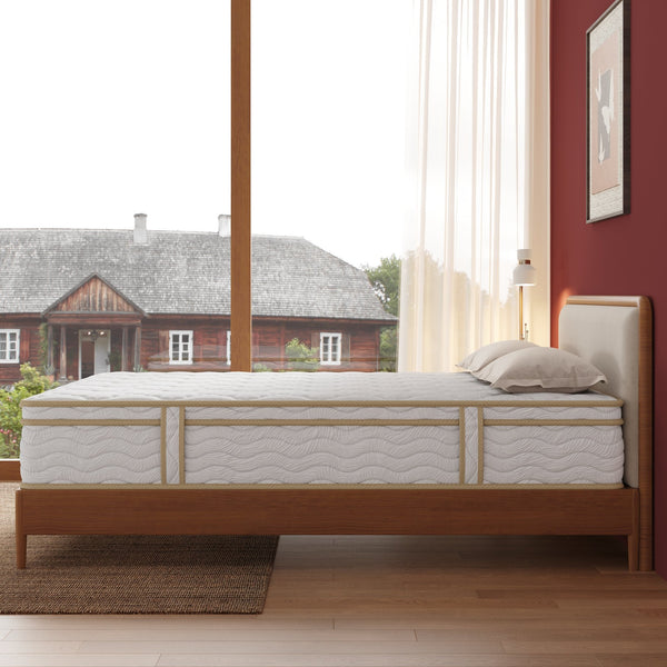 English Elm Queen Hybrid Mattress Euro Top Gel Foam Pocketed Coils Medium Firm 12 Inch Profile B372P396154