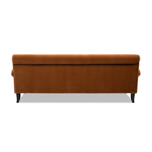 English Elm Alana Velvet Three Cushion Sofa Hardwood Frame Tight Back Living Room Seating B2719P479037