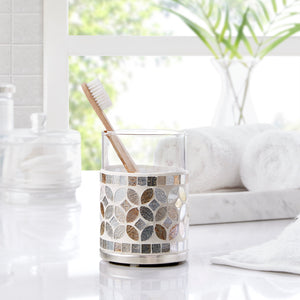 Croscill Seville Glam/Luxury Mosaic Glass Tumbler CC71-0035 Silver