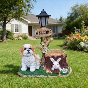 English Elm Sitting Corgi Resin Planter Sculpture Whimsical Porch Garden Decor with Succulent Cavity W5398P464240