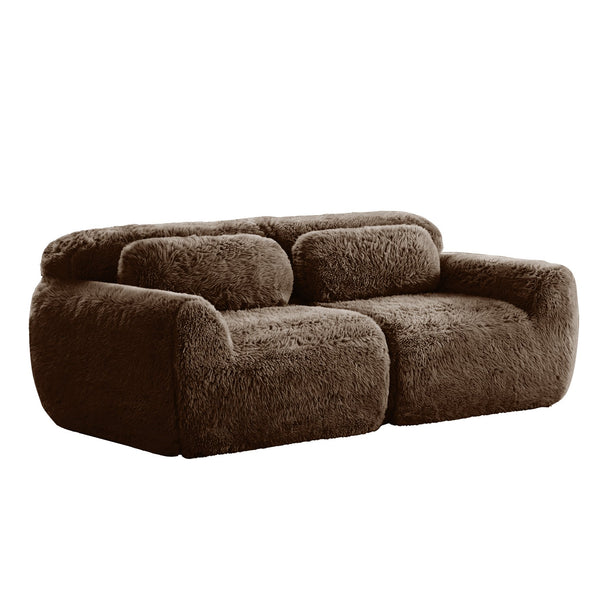 English Elm 2-seater Modular Cloud Sofa Plush Fluffy Sectional with Pillows for Living Room W714P380147
